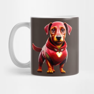 Wiener-Man: Dachshund in High-Tech Canine Armor Tee Mug